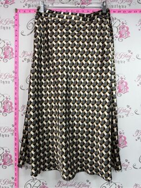 Vero Moda skirt shiny long Geometric Circle pencil Skirt in Black, Cream & Gold